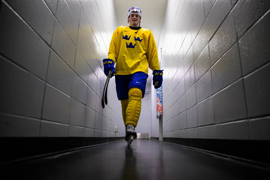 Oskar Olausson of the Swedish under-20 national ice hockey