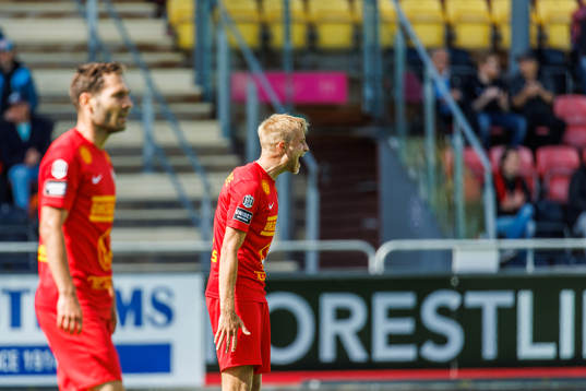 Landskronas Edvin Dahlqvist reagerar