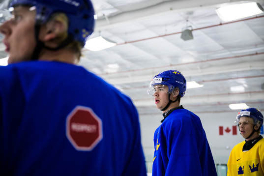 William Wallinder of the Swedish under-20 national ice