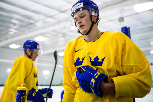Oskar Olausson of the Swedish under-20 national ice hockey