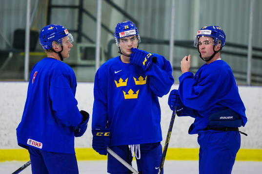 Emil Andrae, Liam Öhgren and Isak Rosén of the Swedish