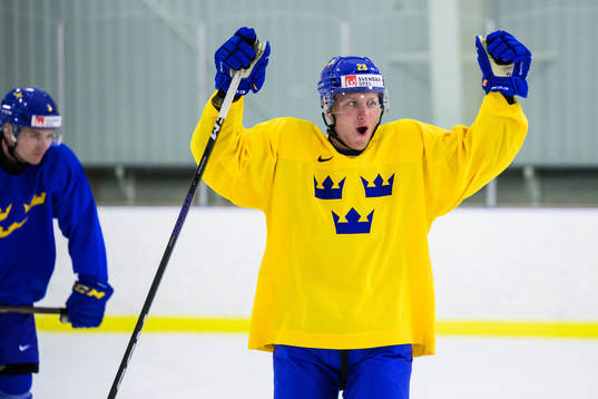 Oskar Magnusson of the Swedish under-20 national ice hockey