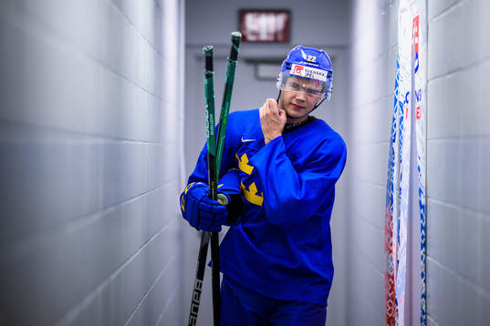 William Wallinder of the Swedish under-20 national ice