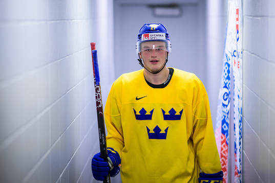 Oskar Olausson of the Swedish under-20 national ice hockey