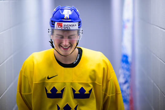 Oskar Olausson of the Swedish under-20 national ice hockey