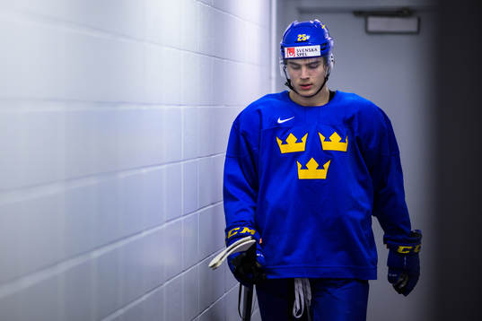 Liam Öhgren of the Swedish under-20 national ice hockey