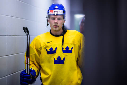 Anton Olsson of the Swedish under-20 national ice hockey