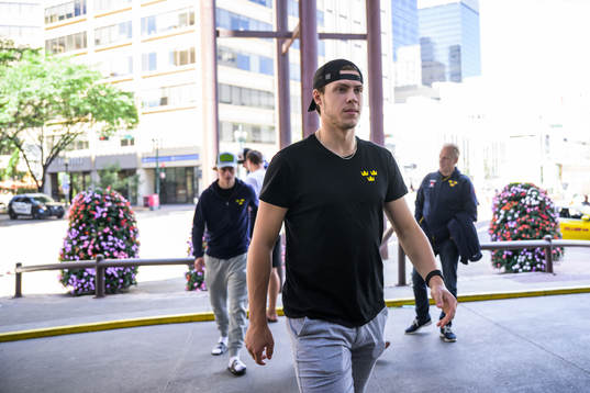 Goaltender Jesper Wallstedt of the Swedish under-20