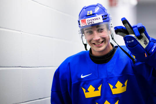 Daniel Torgersson of the Swedish under-20 national ice