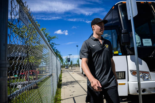 Goaltender Calle Clang of the Swedish under-20 national ice