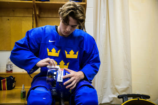 Liam Öhgren of the Swedish under-20 national ice hockey