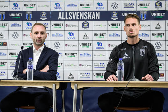 Malmö FFs tränare  Andreas Georgson och Sirius tränare