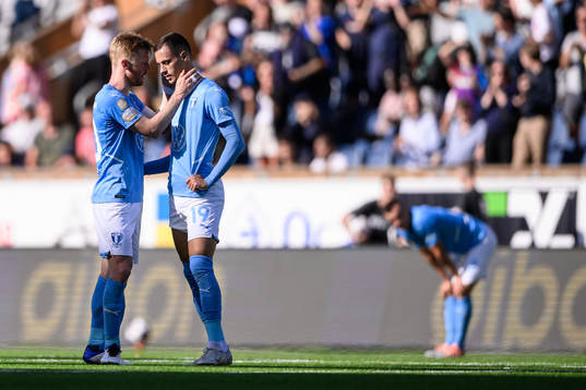 Malmö FFs Anders Christiansen och Veljko Birmancevic deppar