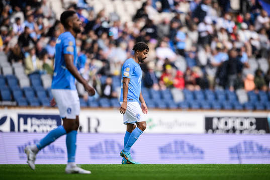 Malmö FFs Isaac Kiese Thelin och Joseph Ceesay deppar