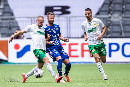 Hammarbys Veton Berisha och Sundsvalls Robert Lundström