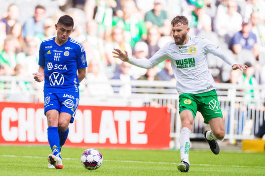 Sundsvalls Joe Corona och Hammarbys Simon Sandberg