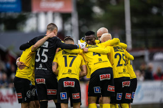 Mjällby innan fotbollsmatchen i Allsvenskan mellan