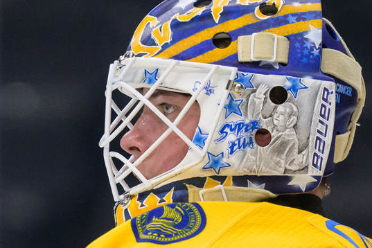 Goaltender Calle Clang of Sweden
