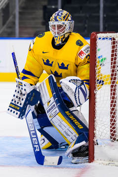 Goaltender Calle Clang of Sweden