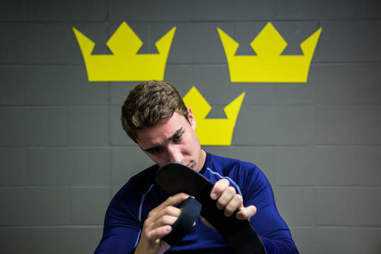 Daniel Torgersson of the Swedish under-20 national ice