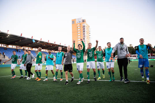 Jönköpings Södras spelare jublar