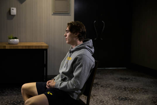 Liam Öhgren of Sweden at a press meet