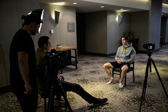 Liam Öhgren of Sweden at a press meet