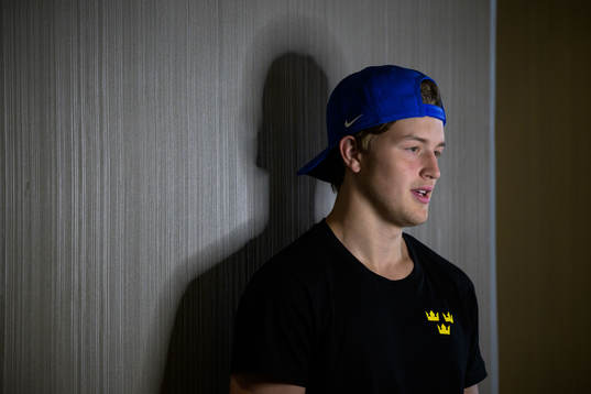 Oskar Olausson of Sweden at a press meet