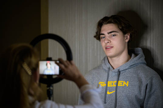 Liam Öhgren of Sweden at a press meet