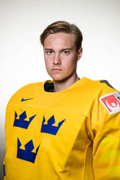 Goaltender Calle Clang of Sweden poses for a portrait