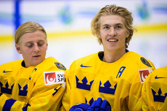 Emil Andrae and Simon Edvinsson of Sweden at a practice