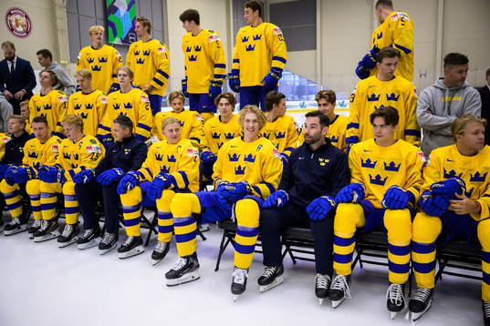 Players of Sweden, including Emil Andrae and Simon