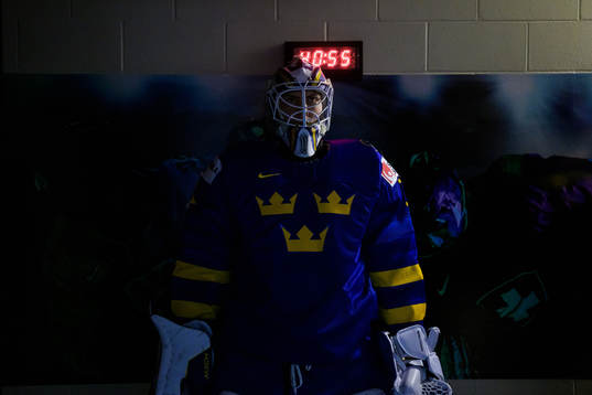 Goaltender Jesper Wallstedt of Sweden