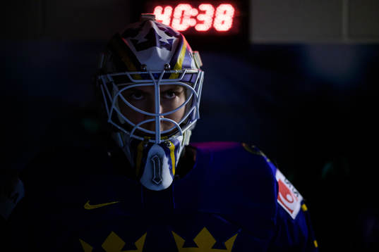 Goaltender Jesper Wallstedt of Sweden