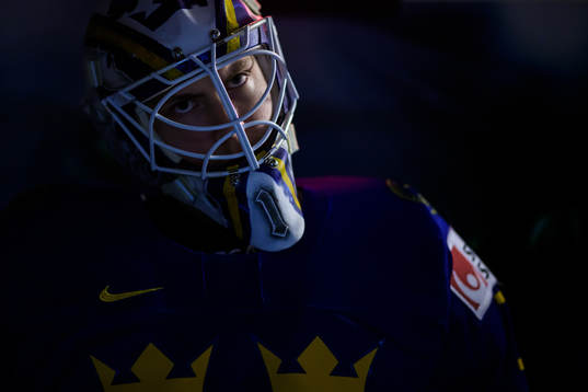 Goaltender Jesper Wallstedt of Sweden