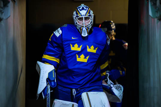Goaltender Jesper Wallstedt of Sweden