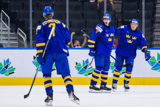 Daniel Torgersson of Sweden celebrate with Simon Edvinsson