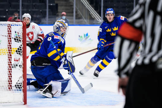 Goaltender Jesper Wallstedt of Sweden