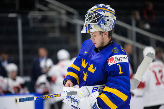 Goaltender Jesper Wallstedt of Sweden