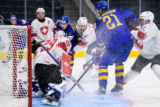 Daniel Torgersson of Sweden scores the 2-0 goal behind