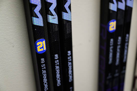Sticks of Victor Stjernborg of Sweden with a number 21