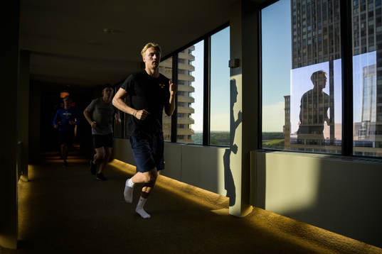 Linus Sjödin of Sweden at a warm-up session