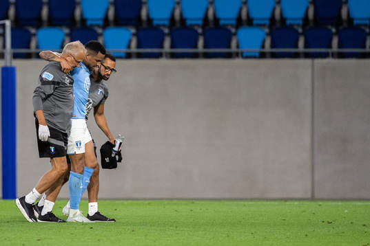 Martin Olsson of Malmö in pain