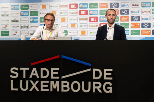 Press officer Peter Sohlmér and coach Andreas Georgson of