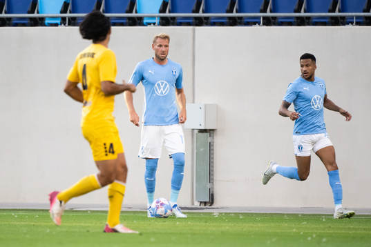 Ola Toivonen and Martin Olsson of Malmö FF