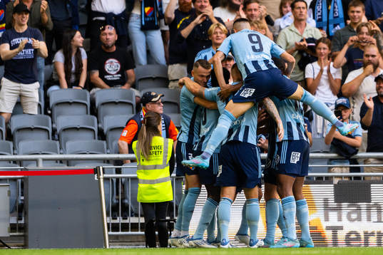 Hampus Finndell of Djurgården celebrates