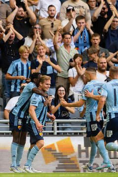 Hampus Finndell of Djurgården celebrates