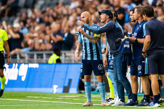 Coach Kim Bergstrand and Magnus Eriksson of Djurgården