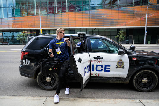 Assistant coach Patrik Andersson of Sweden walks out of a