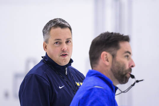 Head coach Tomas Montén and assistant coach Todd Woodcroft